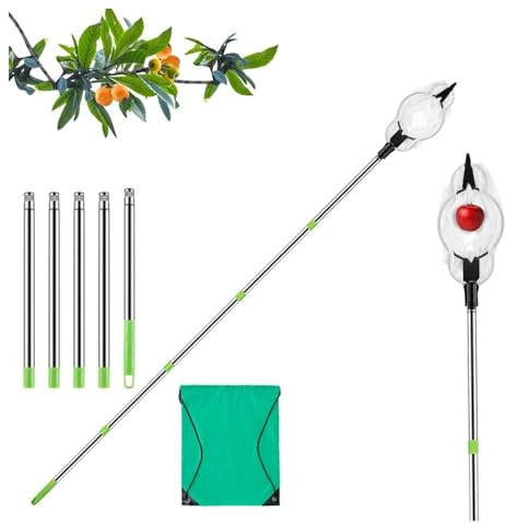 Cueilleur de fruits en acier inoxydable 1,6/2 m avec sac rangement(1 Set 2M)