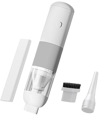Aspiradora de coche Nueva aspiradora 3 en 1 inalámbrica for automóvil Robot aspirador portátil Mini colector polvo mano(White)