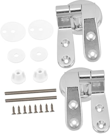 Charnière de Lunette Wc en Alliage de Zinc, 1 Set, Installation Rapide | Pièces de Remplacement pour Abattant, Vis et Écrous Inclus, Usage sur Siège Ancien ou Cassé