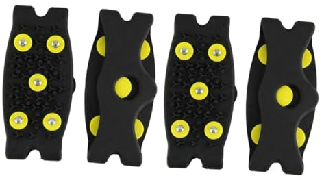Toddmomy Rutschfeste Schuhüberzüge mit 5 Nieten, 2 Paar, für Wandern | Silikon und Stahl, Dehnbarer Fersenhalt, Leicht und Auszuziehen, für Freizeit und Stiefelschuhe