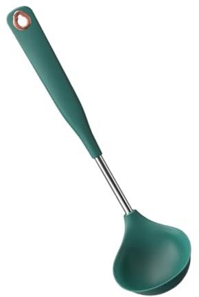 ROMISBABA Cucharón para Sopa de Silicona Antibacteriano Resistente al Calor Cuchara Sopera Mango Ergonómico Largo Adecuado para Cocina y Restaurante Fácil de Limpiar y Uso Seguro