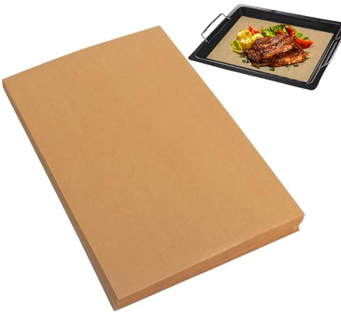Lot de 100 feuilles de papier sulfurisé prédécoupées - 38 x 30 cm - Papier sulfurisé antiadhésif pour plaque de cuisson - Résistant à la chaleur jusqu'à 220 °C - Idéal pour la cuisson, la cuisson, la