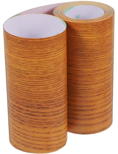 HOMSFOU Moldura Adhesiva Autoadhesiva para Rodapié de PVC Resistente al Agua Flexible Diseño de Veta Madera 10 CM de Ancho X 5 Metros de Largo Cinta Decorativa para Pared y Zócalo