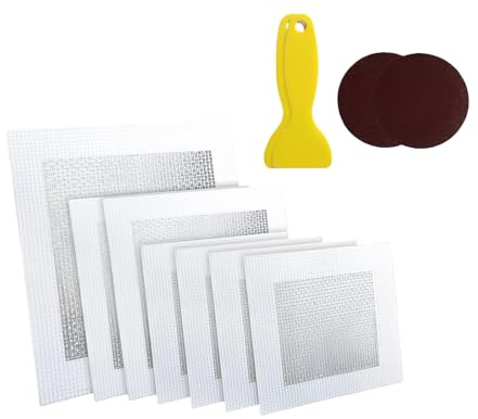 Hkfgdjdl Set di toppe in alluminio per riparazioni murali con raschietto e carta vetrata per fori crepe in casa ufficio