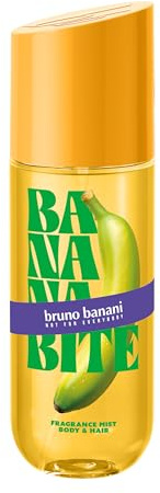 bruno banani Banana Bite Body & Hair Mist für Sie, floral-fruchtiger Duft für Körper & Haare, 236ml