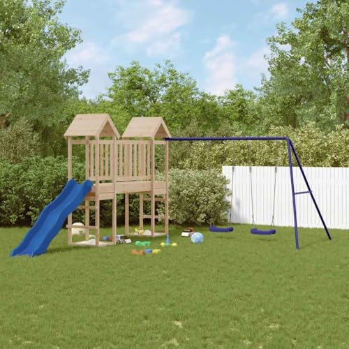 LoogCape Play Tower Solid Wood Pine with Slide Swing Sandpit Climbing Frame for Children Garden Outdoor Children's Room Robust Wooden Play Device for Toddlers Girls Boys