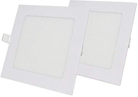 NRGLEVER LED Einbaustrahler Quadratisch, 18W LED Panel 1620lm Warmweiß 3000K Deckenleuchte Ultra Flach Ø 225mm, 2 Stück
