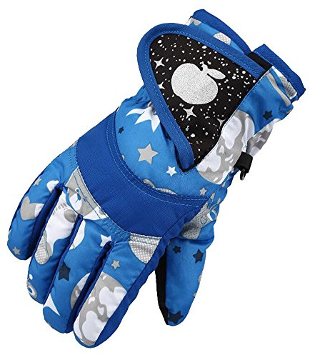 Eastlion Enfants Gants de Ski Épaississement Hiver Coton Froid Sport Imperméable Coupe-Vent Moufles de Neige pour Garçons et Filles, Couleur 3, L