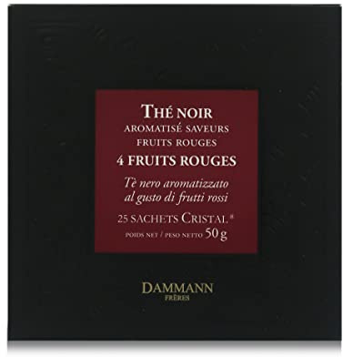 Dammann 4 Fruits Rouges - Té negro con frutos rojos, 25 bolsitas - Dammann Frères