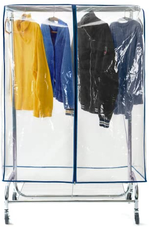 Tatkraft Screen Transparent Staubschutz für Kleiderständer, Abdeckung Kleiderständer, Reissverschlüss, Kleidetschutz vor Feuchtigkeit, Geruch, Schmutz, Spritzwasser und Staub, L96 cm