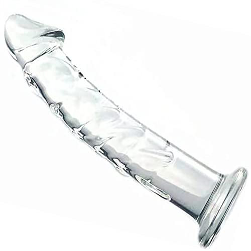 MSMY Deluxe Glasdildo Realistischer Dildo Glas Analdildo Mit Saugnapf, 17Cm Lang Glatt Butt Plug Anal Dildo Penis Plug G-Punkt Masturbation Stimulator SM Sexspielzeug Für Frauen Für Männer