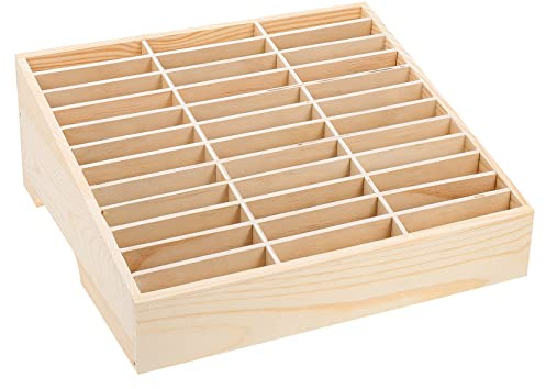 LIFKOME Holz Handy Aufbewahrungsbox Mit 24 Fächern Mobiler Organizer Für Büro Klassenzimmer Werkstatt Schreibtisch Ablage 12.13X11.02X4.72 Zoll Telefon Speicherhalter