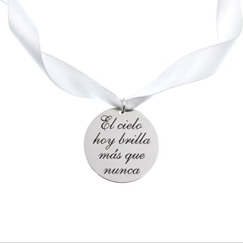 Mi Joya Personalizada - Medalla para Ramo de Novia en Plata de Ley - El Cielo Hoy Brilla Más Que Nunca (Ramo 1)