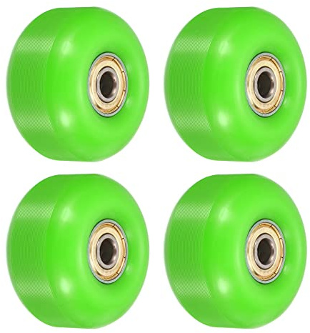 PATIKIL 52mm Skateboard Ruote con Cuscinetti, 4pz Street Ruote per Skateboards Cruiser Ruota Sostituzione 95A, Verde Oro