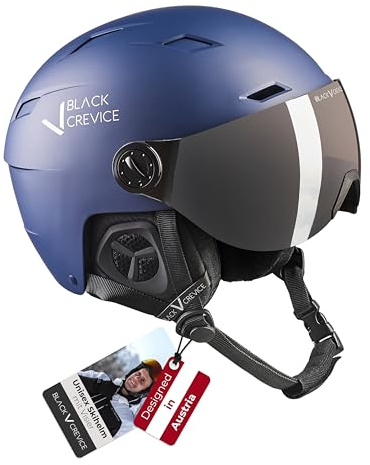 BLACK CREVICE Casco da sci con visiera KIRCHBERG I Casco traspirante uomo e donna con fori per areazione I Casco unisex I Casco adattabile I Alta vestibilità