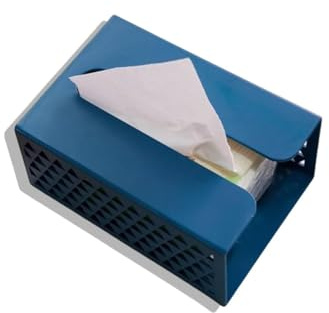 Kunststoff-Tissue-Box-Abdeckung, Selbstklebende Wandmontage, Kosmetiktuchhalter, Serviettenspender, Tissue-Aufbewahrungsbox für Badezimmer, Küche und Büro(Blau)