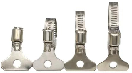 16-Pack Mixed Pac Key-Type 304 Stainless Steel Worm Gear Hose Clamps, Fuel Pipe Clamps for Automobiles, Pipelines and Mechanical Application， 4 pieces of each size(6-12mm,13-19mm, 19-29mm, 21-44mm)