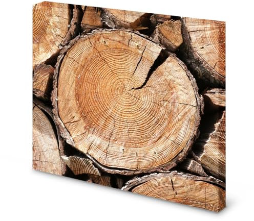 Magnettafel Pinnwand Bild Holz Baumscheiben Holzscheiben Größe 60 x 60 cm