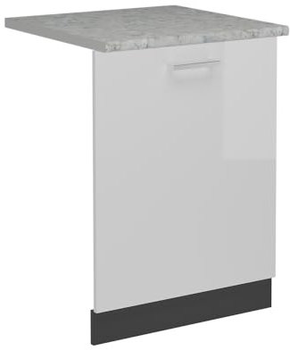 Vicco Coperchio per lavastoviglie R-Line, Bianco lucido, 60 cm, PL Marmo