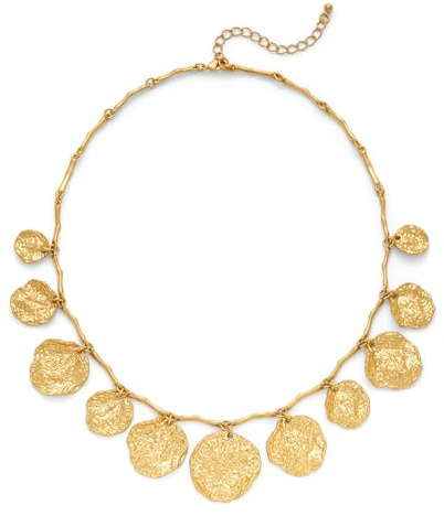 LILIE&WHITE Collier Femme Or à Médaillons Texturés, Design Organique Élégant, Hypoallergénique et Anti-Décoloration, Cadeau Raffiné pour Tenue Chic & Quotidienne