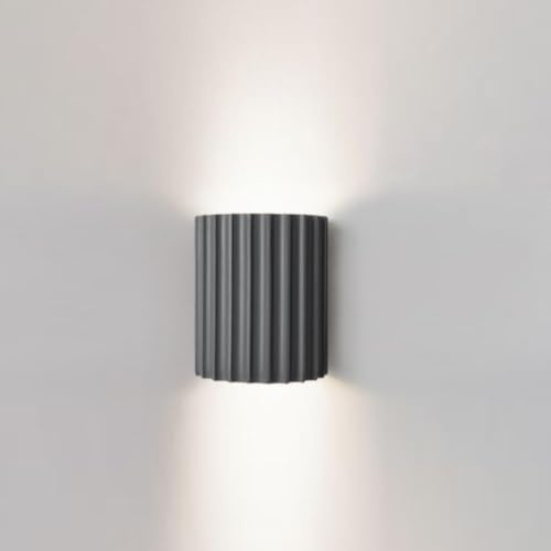 Appliques murales pour Chambre à Coucher, Lot de Deux Appliques Blanches à 2 lumières cylindriques en résine et plâtre, Lampe montée sur Pied pour Couloir, Chevet, Boutique