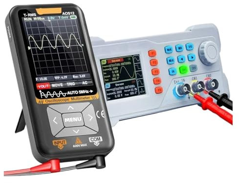 TIEOAXFT Oscilloscope multimètre 2 en 1 AOS12, échantillonnage 5MH/Z, 48MSa/s, oscilloscope Portable, Outils de Test électrique multifonctionnels(AOS12 Pro)