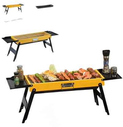 Barbecue a carbone in acciaio inox, griglia pieghevole portatile, griglia a piedi, barbecue per campeggio, feste e festival, barbecue portatile, barbecue da giardino,