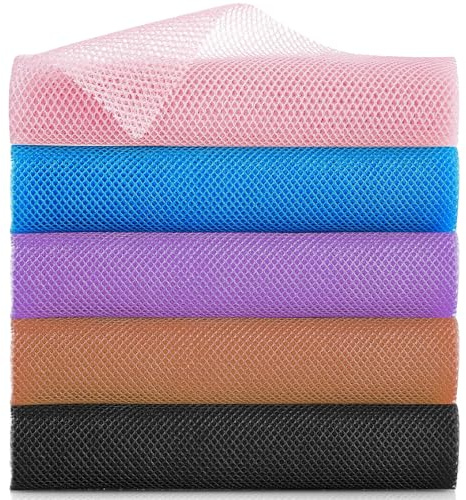 5 Pièces Filet de Douche Africain, African Net Sponge Multicolore, Éponge Filet Douche Haute Elasticité Longue 80x30cm pour Femme et Homme, Séchage Rapide(Rose, Violet, Noir, Bleu, Marron)