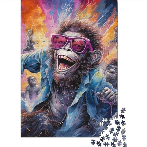 Art Monkey Puzzles 1000 Teile Schwer Puzzle Spielzeug Lernspiel Impossible Herausforderung Spielzeug Für Erwachsene Kinder 1000pcs (38x26cm)