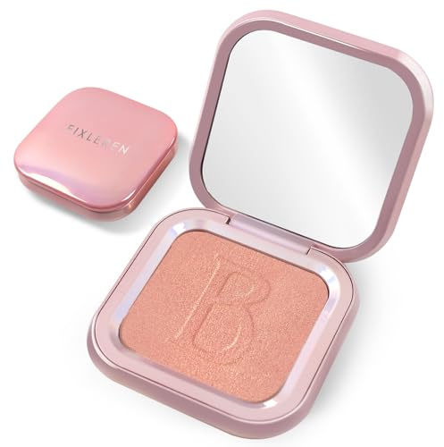 Fixleren Rose Blush, Powder Blush for Individual Modelling of Long Hold, Easy to Blend & Buildable, Luminous Cheeks (Rose-3)