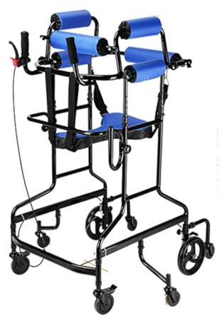 Cadre de Marche pour Adultes, déambulateur à roulettes pour Personnes âgées, Anti-retournement, rééducation, Aide à la mobilité pour Personnes âgées avec siège et 8 Roues