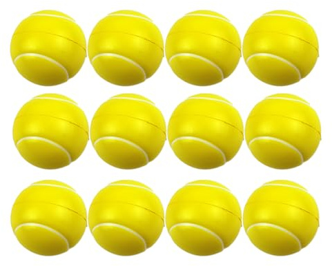 Bkljkf 12 Stück Tennisbälle aus Schaumstoff, 5 cm, Schaumstoff, Mini-Schaumstoffbälle, Tennisbälle, Rückprallschaum, leicht zu transportieren und zu verstauen, Spiel drinnen und draußen