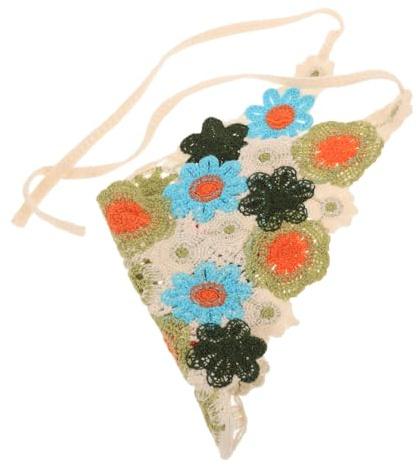 ibasenice Gehäkeltes Bandana für Damen Vintage-haartuch Haarbandana mit Häkelmuster Stirnbänder für Frauen Haartuch für Alltag und Kostümpartys Angenehm zu Tragen