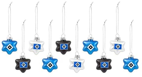 Hamburger SV HSV Christbaumkugeln Weihnachtskugeln Weihnachtsbaumkugeln 10er ** Stern **