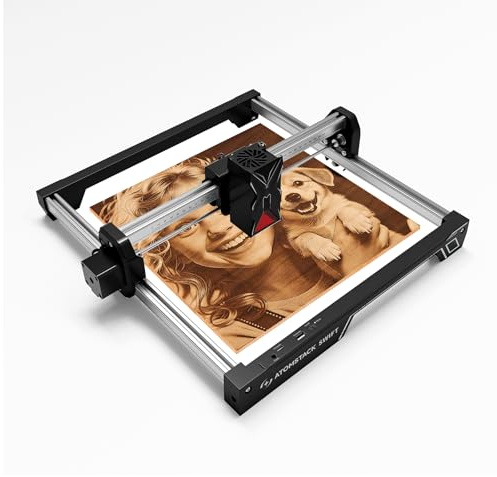 ATOMSTACK Swift 7W Laser Graviermaschine, AI Text-zu-Bild, Tragbare Lasergravur für Anfänger, Hochpräzisions Holz Lasergravierer Laserschneider für DIY Geschenk, 300x300mm