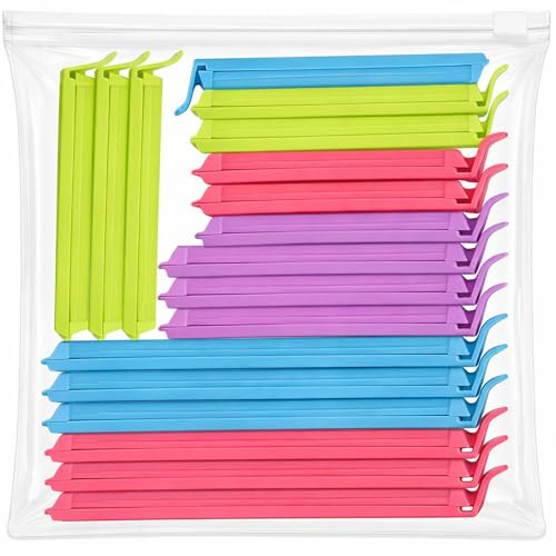 DANNEN 18-Pack Food Clips with Storage Bag, Reusable Food Bag Clips for Food Storage, Freezer Bags & Kitchen Bags, Sealing Bag Clips in 3 Practical Sizes and 4 Bright Colors
