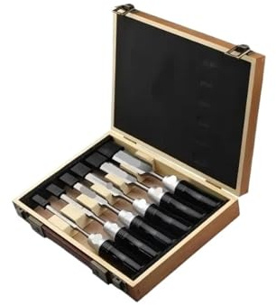 Juego de cinceles for madera extendidos ENP-6S, 6 piezas con estuche de almacenamiento, cinceles planos for carpinteros