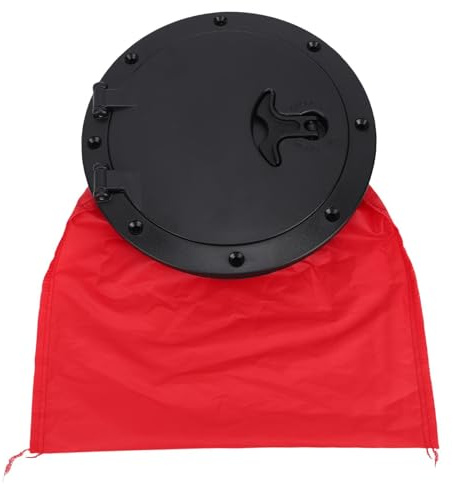 KIMISS Kit de Plaques de Pont pour Kayak et Bateau, Couverture de Pont Ronde avec Sac étanche Rouge pour Gréement de Pêche (6 Pouces)