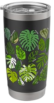 Monstera Varieties Albo Deliciosa Thai Con Aroid Plant Lover Stainless Steel Insulated Tumbler
