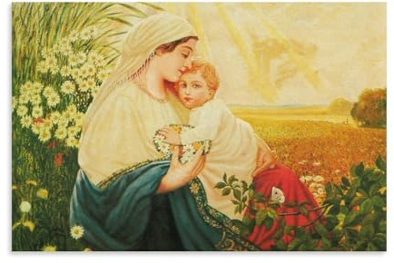 Adolf Hitler-Mutter Maria mit dem Heiligen Kind, Jesus Christus, Poster, dekoratives Gemälde, Leinwand, Wandkunst, Wohnzimmer, Schlafzimmer, 30 x 45 cm