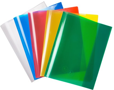JOLLY Heftschoner in 5 bunten Farben, Quart, aus extra-starkem Polypropylen, Ultraschallverschweißung der Einschublaschen, perfekter Schutz für Hefte und Bücher, Schulbedarf