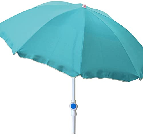 Mojawo Parasol de plage - Parasol de plage - Parasol de jardin - Protection solaire pliable - Polyester - Bleu pétrole - Diamètre : 2 m - Protection UV