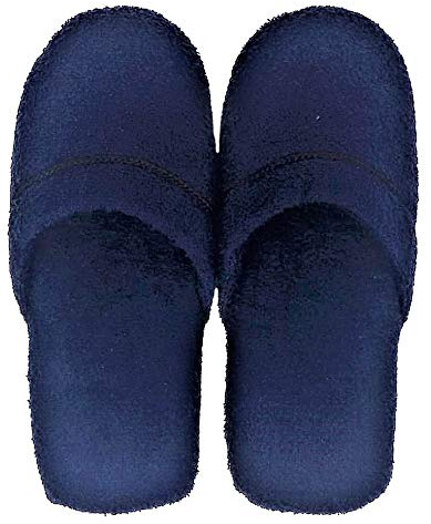 LCF Pantofole in spugna 100% cotone, Made in Italy (uomo, blu)