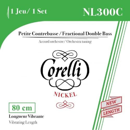 Corelli Kontrabass-Saiten Fractional - kleine Mensuren Satz 1/8 Größe NL300C