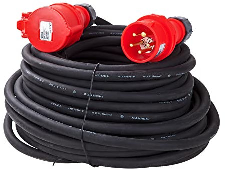 Dema CEE Verlängerungskabel 30m – Starkstromkabel H07RN-F 5x2,5mm², 16A, für Innen & Außen, Baustelle & Werkstatt