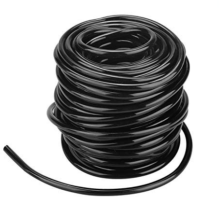 Tyenaza schwarzer Mikro-Bewässerungsschlauch, 20M Bewässerungssystem Micro Drip Schlauch Drip System, Verbindungsrohr Landwirtschaft Rasen Garten Wasser System Schlauch PVC (20M)