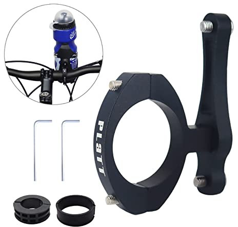 PLATTBK Flaschenhalter Adapter Fahrrad,Universal MTB Ersatz Flasche Halterung Wasserflasche Cage Halter Regal Rack Aluminum, Seat Post Lenkerhalterung Schwarz