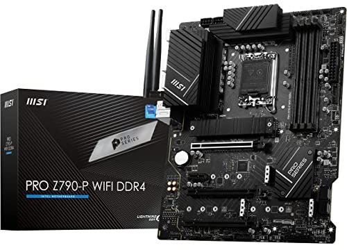 MSI PRO Z790-P WiFi DDR4 Mainboard, ATX - Unterstützt Intel Prozessoren der 12., 13. & 14. Gen. - 55A DrMOS, DDR4 Memory Boost 5333+MHz/OC, PCIe 5.0 & 4.0 x16, 4 x M.2 Gen4, Wi-Fi 6E, 2.5G LAN