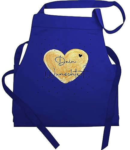 Schürze - Aufdruck selbst gestalten - Dein Wunschtext I Geschenk personalisiert Weihnachten I Vatertag I Muttertag I Geburtstag - 60x87 - Royalblau - kochschürze paare avental personalizado