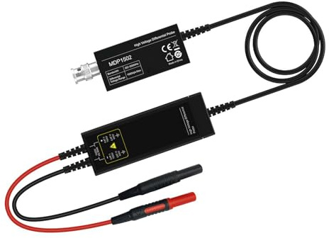 Sonde Différentielle Haute Tension de Bande Passante de 200 MHz Sonde de Test Multimètre D'atténuation 50X 500X avec Sélection à Double Plage pour les Tests D'oscilloscope (Prise